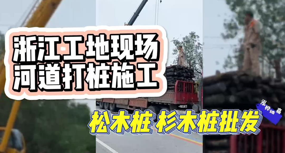 木樁廠家承接松木樁、杉木樁工地施工與批發(fā)視頻